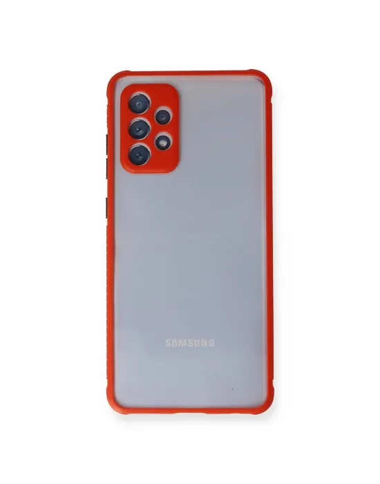 Samsung Galaxy A72 Kılıf Miami Şeffaf Silikon - Kırmızı