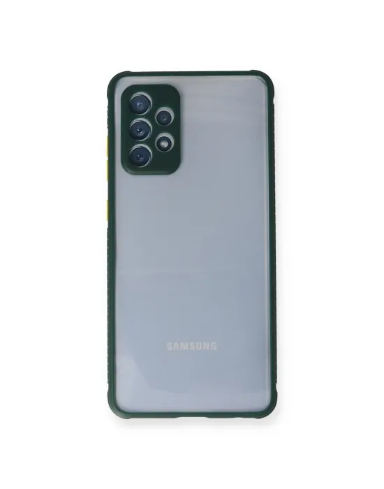 Samsung Galaxy A72 Kılıf Miami Şeffaf Silikon - Koyu Yeşil