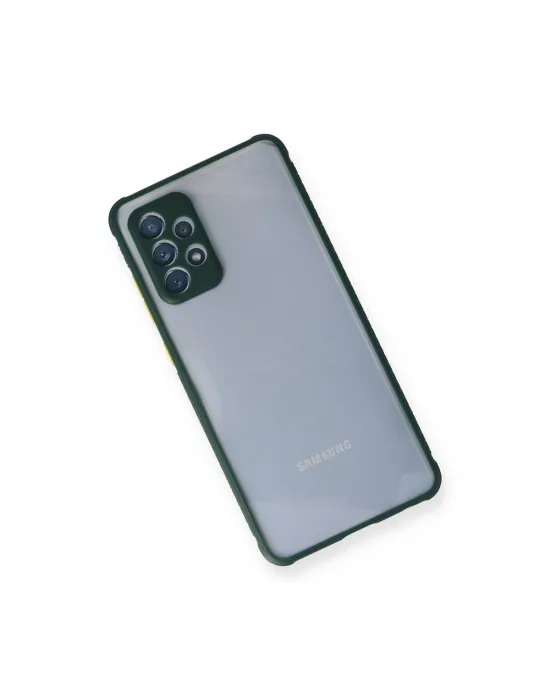 Samsung Galaxy A72 Kılıf Miami Şeffaf Silikon - Koyu Yeşil
