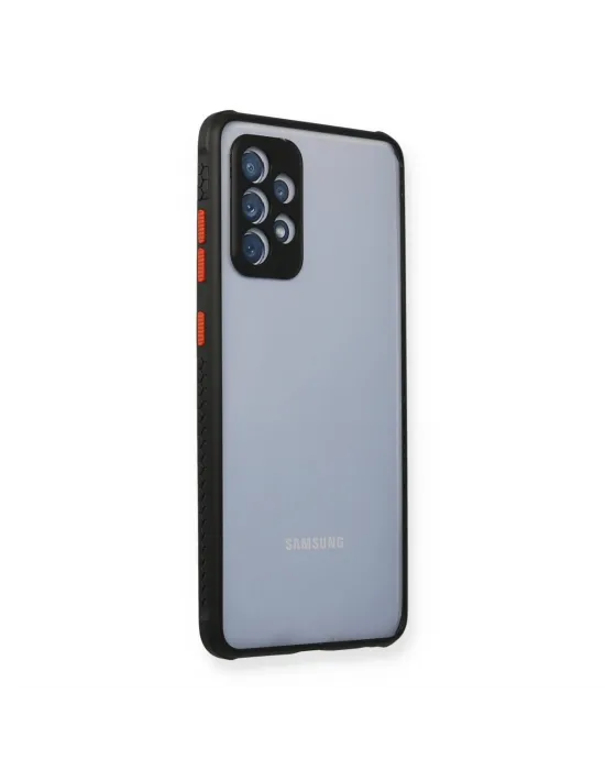 Samsung Galaxy A72 Kılıf Miami Şeffaf Silikon - Siyah