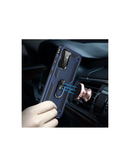 Samsung Galaxy A72 Kılıf Sofya Yüzüklü Silikon Kapak - Lacivert