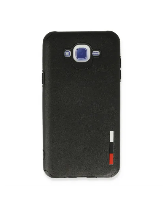 Samsung Galaxy J7 Kılıf Loop Deri Silikon - Siyah