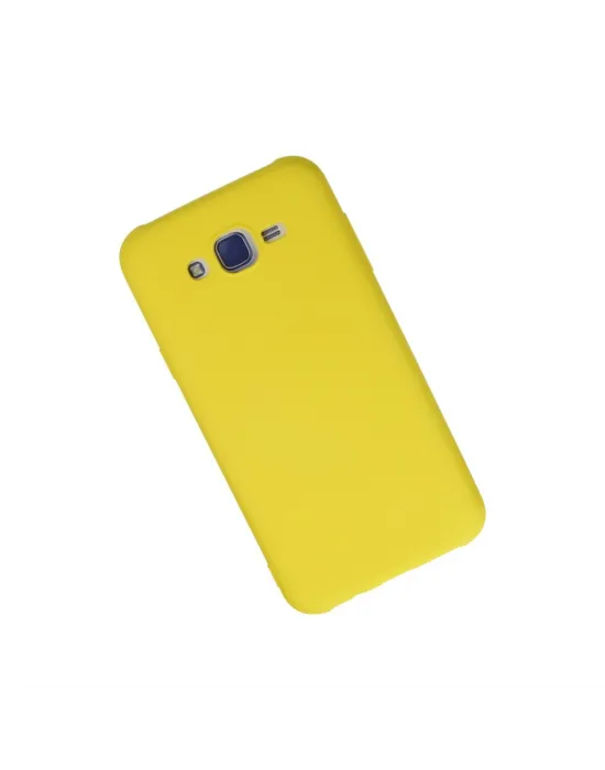 Samsung Galaxy J7 Kılıf Nano İçi Kadife Silikon - Sarı