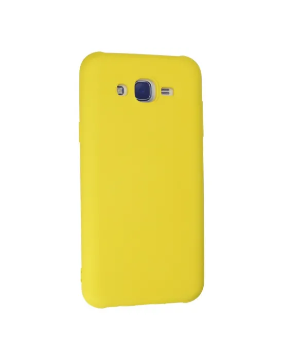 Samsung Galaxy J7 Kılıf Nano İçi Kadife Silikon - Sarı