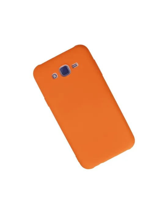 Samsung Galaxy J7 Kılıf Nano İçi Kadife Silikon - Turuncu