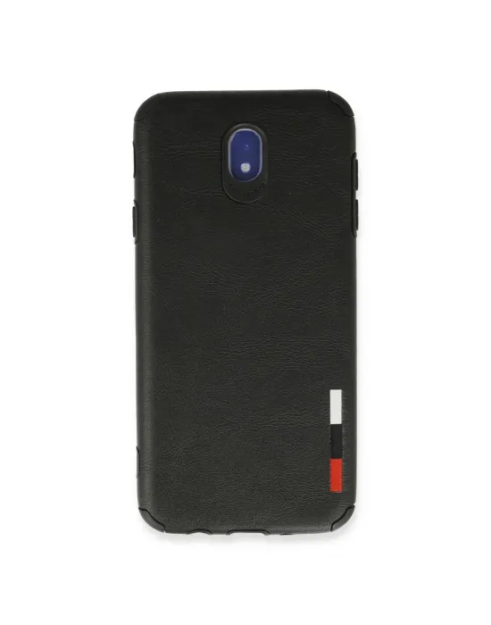 Samsung Galaxy J7 Pro / J730 Kılıf Loop Deri Silikon - Siyah