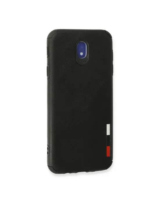 Samsung Galaxy J7 Pro / J730 Kılıf Loop Deri Silikon - Siyah