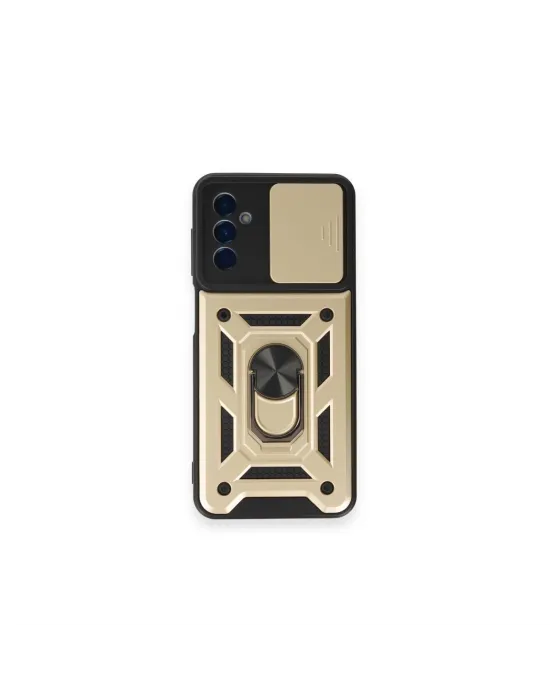 Samsung Galaxy M14 5g Kılıf Pars Lens Yüzüklü Silikon - Gold
