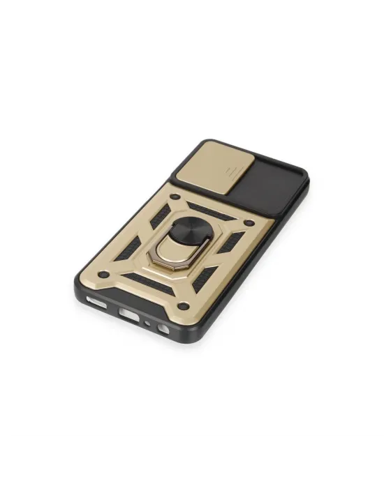 Samsung Galaxy M14 5g Kılıf Pars Lens Yüzüklü Silikon - Gold