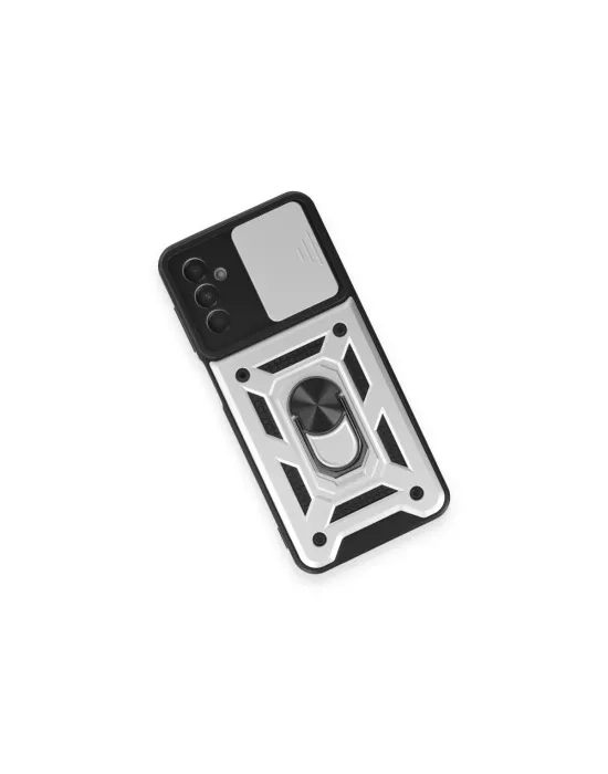 Samsung Galaxy M14 5g Kılıf Pars Lens Yüzüklü Silikon - Gümüş