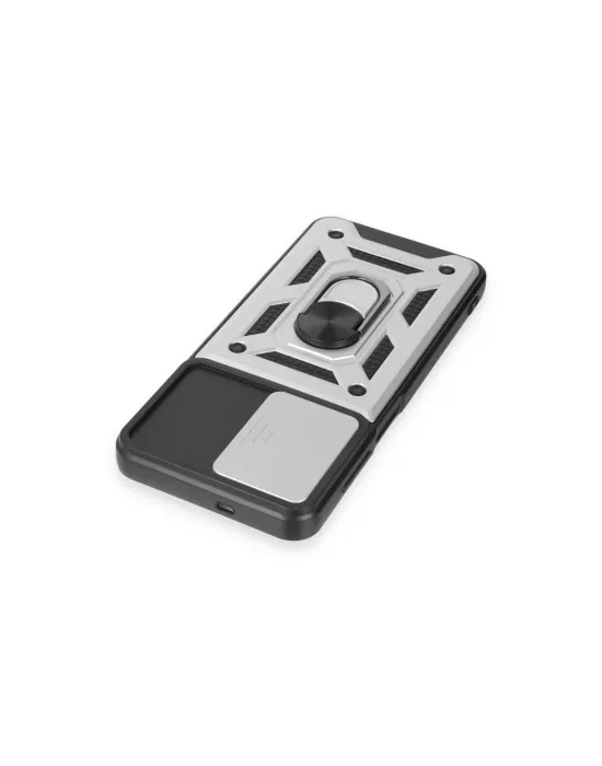 Samsung Galaxy M14 5g Kılıf Pars Lens Yüzüklü Silikon - Gümüş
