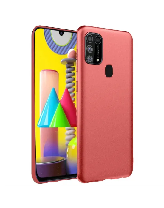Samsung Galaxy M31 Kılıf Nano İçi Kadife Silikon - Kiremit