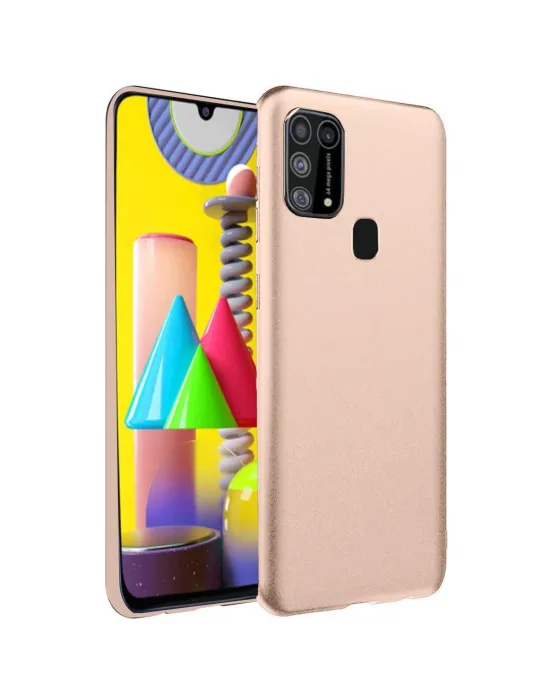 Samsung Galaxy M31 Kılıf Nano İçi Kadife Silikon - Pudra