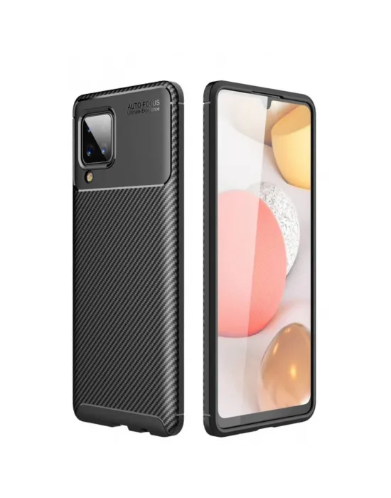 Samsung Galaxy M33 Kılıf Auto Focus Karbon Kapak - Siyah
