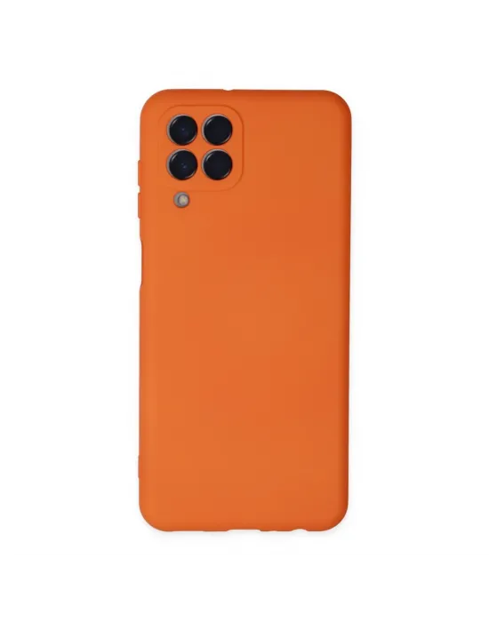 Samsung Galaxy M33 Kılıf Nano İçi Kadife Silikon - Turuncu