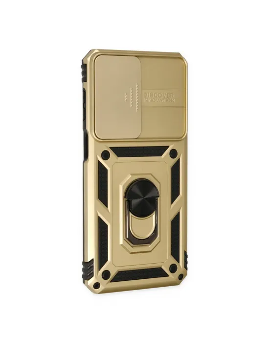 Samsung Galaxy M33 Kılıf Pars Lens Yüzüklü Silikon - Gold