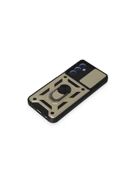 Samsung Galaxy M34 5g Kılıf Pars Lens Yüzüklü Silikon - Gold