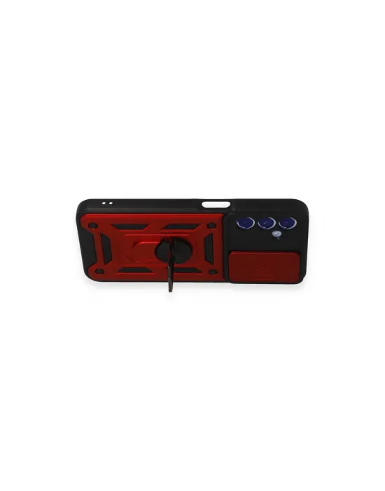 Samsung Galaxy M34 5g Kılıf Pars Lens Yüzüklü Silikon - Kırmızı