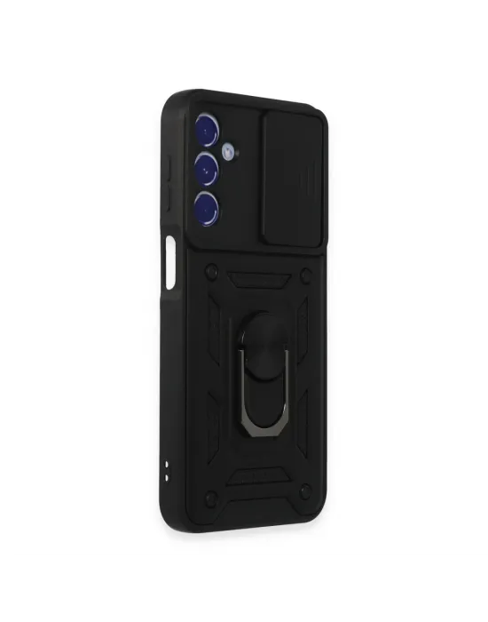 Samsung Galaxy M34 5g Kılıf Pars Lens Yüzüklü Silikon - Siyah