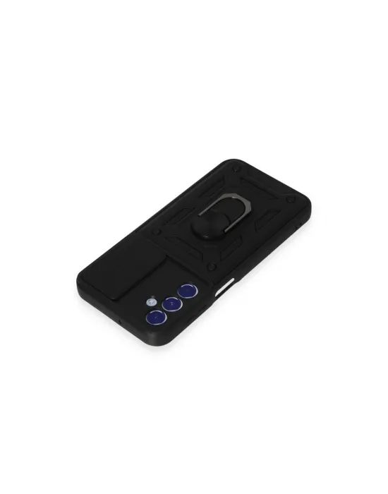 Samsung Galaxy M34 5g Kılıf Pars Lens Yüzüklü Silikon - Siyah