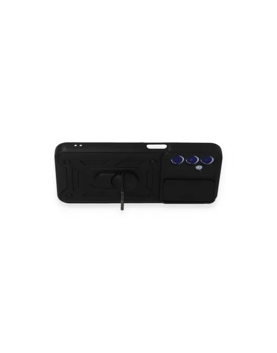Samsung Galaxy M34 5g Kılıf Pars Lens Yüzüklü Silikon - Siyah