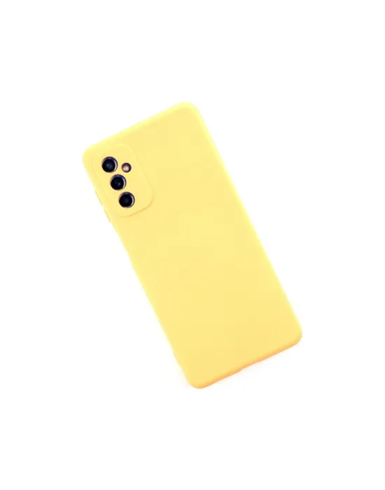 Samsung Galaxy M52 5g Kılıf Nano İçi Kadife Silikon - Sarı