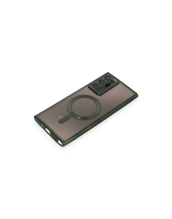 Samsung Galaxy Note 20 Ultra Kılıf Kross Magneticsafe Kapak - Koyu Yeşil