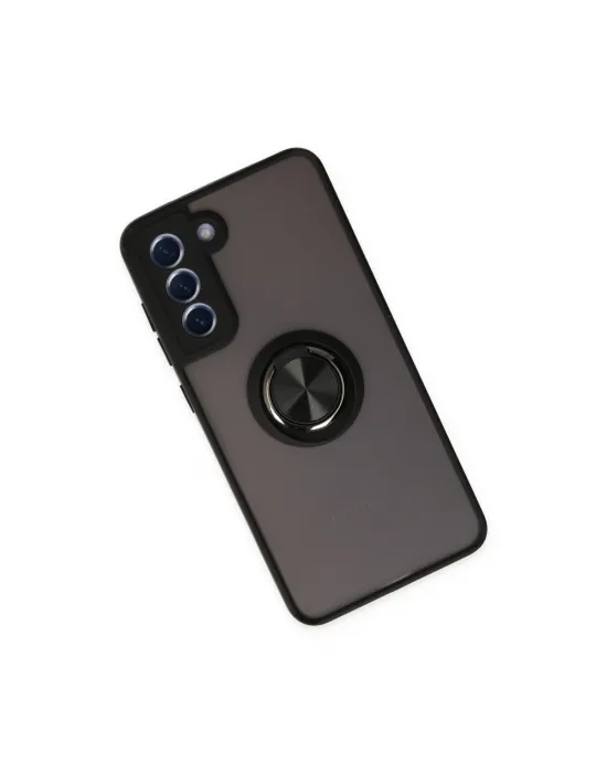 Samsung Galaxy S21 Fe Kılıf Montreal Yüzüklü Silikon Kapak - Siyah