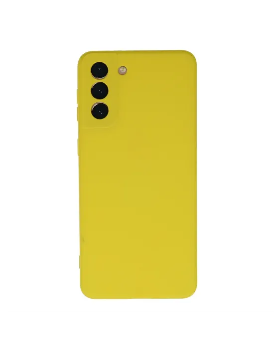 Samsung Galaxy S21 Plus Kılıf Nano İçi Kadife Silikon - Sarı
