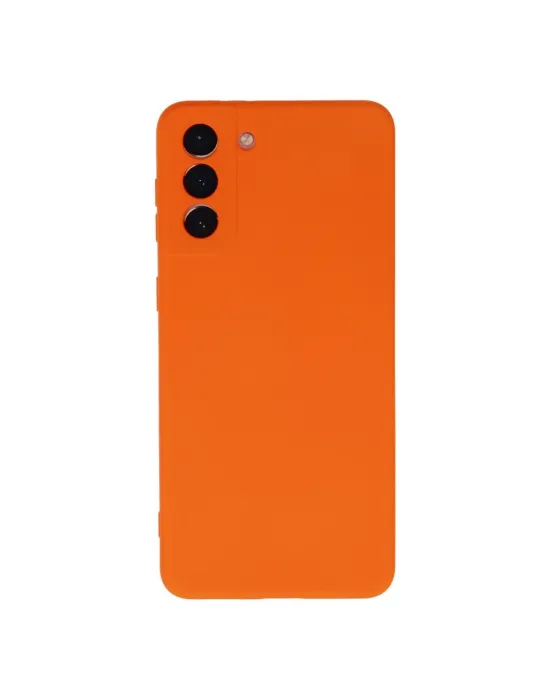 Samsung Galaxy S21 Plus Kılıf Nano İçi Kadife Silikon - Turuncu