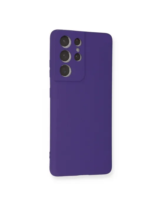 Samsung Galaxy S21 Ultra Kılıf Nano İçi Kadife Silikon - Mor