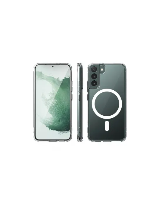 Samsung Galaxy S22 Kılıf Magneticsafe Şeffaf Silikon - Şeffaf