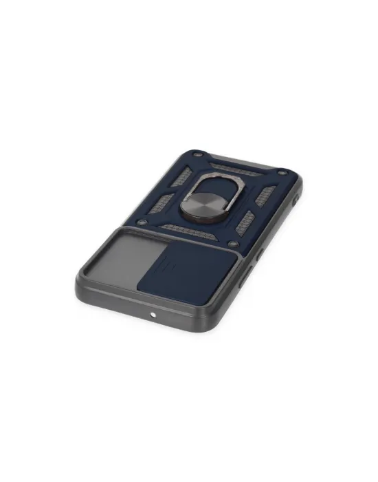 Samsung Galaxy S22 Kılıf Pars Lens Yüzüklü Silikon - Lacivert