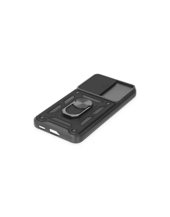 Samsung Galaxy S22 Kılıf Pars Lens Yüzüklü Silikon - Siyah