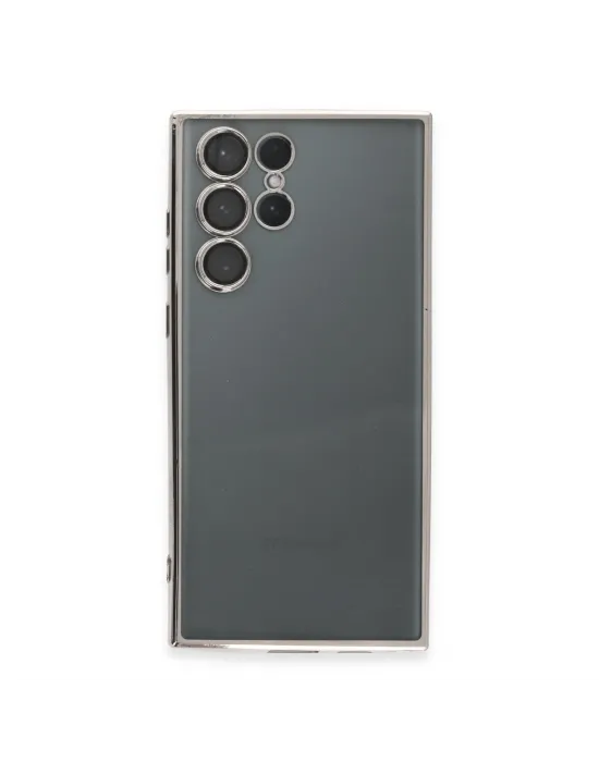 Samsung Galaxy S22 Ultra Kılıf Razer Lensli Silikon - Gümüş