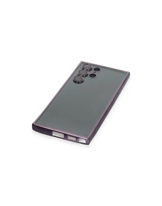 Samsung Galaxy S22 Ultra Kılıf Razer Lensli Silikon - Mor