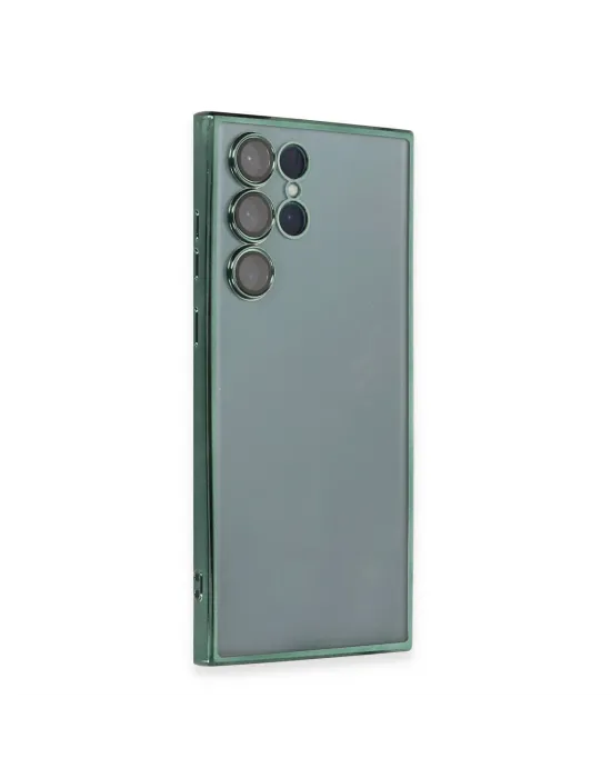 Samsung Galaxy S22 Ultra Kılıf Razer Lensli Silikon - Yeşil
