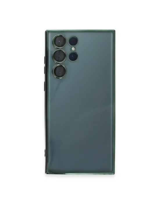 Samsung Galaxy S22 Ultra Kılıf Razer Lensli Silikon - Yeşil