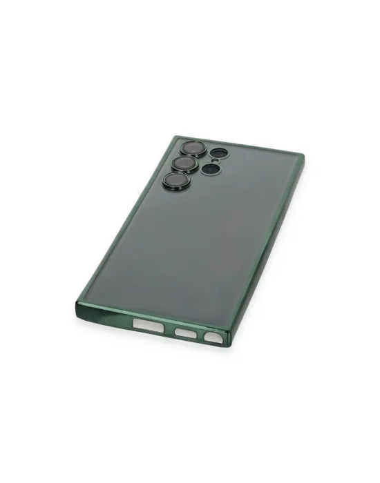 Samsung Galaxy S22 Ultra Kılıf Razer Lensli Silikon - Yeşil