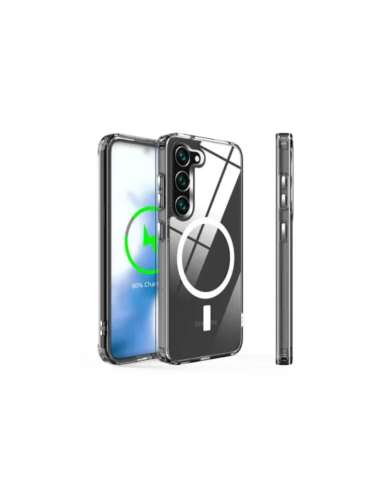 Samsung Galaxy S23 Kılıf Magneticsafe Şeffaf Silikon - Şeffaf