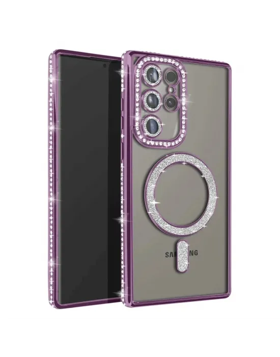 Samsung Galaxy S23 Ultra Joke Simli Magneticsafe Kılıf - Derin Mor