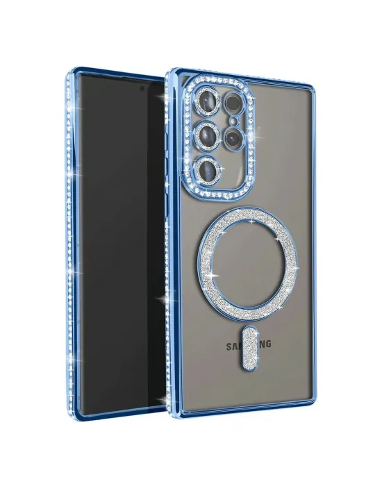 Samsung Galaxy S23 Ultra Joke Simli Magneticsafe Kılıf - Mavi