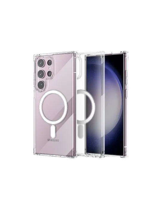 Samsung Galaxy S23 Ultra Kılıf Magneticsafe Şeffaf Silikon - Şeffaf