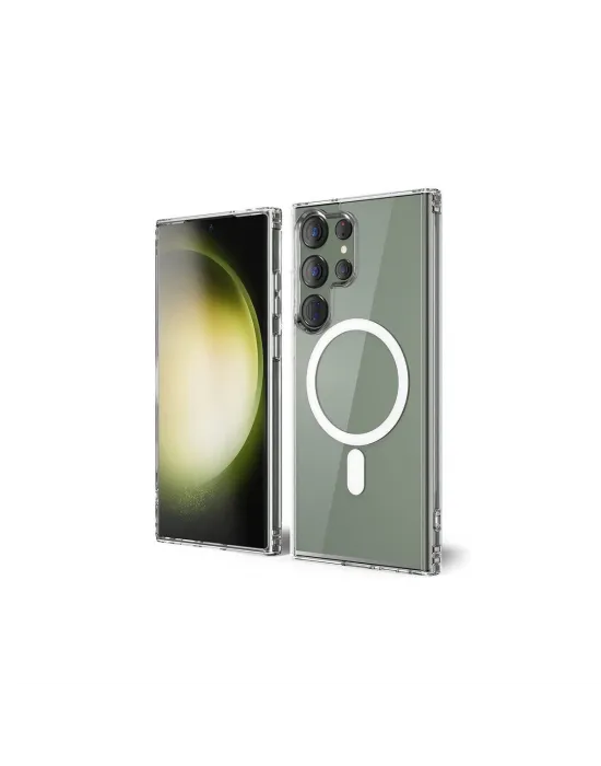 Samsung Galaxy S23 Ultra Kılıf Magneticsafe Şeffaf Silikon - Şeffaf