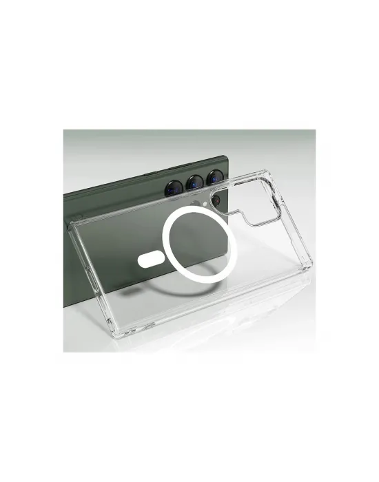 Samsung Galaxy S23 Ultra Kılıf Magneticsafe Şeffaf Silikon - Şeffaf