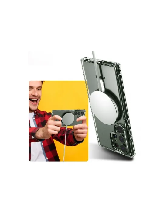 Samsung Galaxy S23 Ultra Kılıf Magneticsafe Şeffaf Silikon - Şeffaf