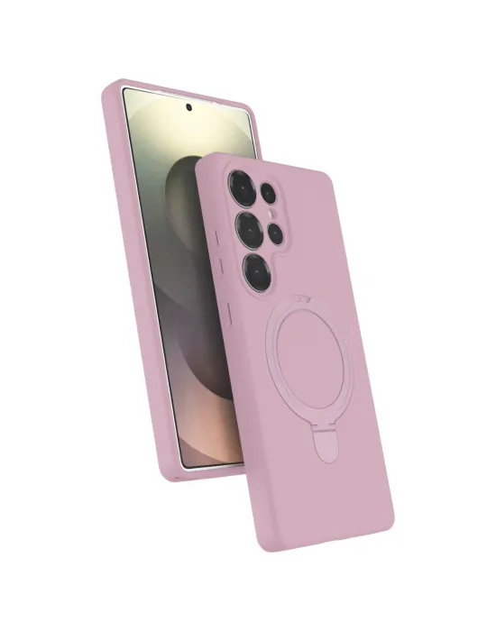 Samsung Galaxy S23 Ultra Regal Magsafe Standlı Kapak - Açık Pembe