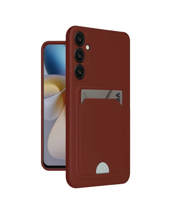 Samsung Galaxy S24 Fe Kılıf Kelvin Kartvizitli Silikon - Bordo