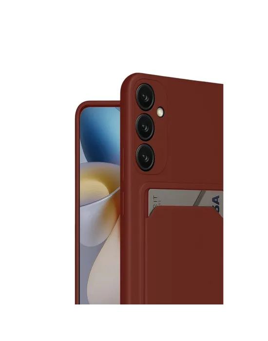 Samsung Galaxy S24 Fe Kılıf Kelvin Kartvizitli Silikon - Bordo