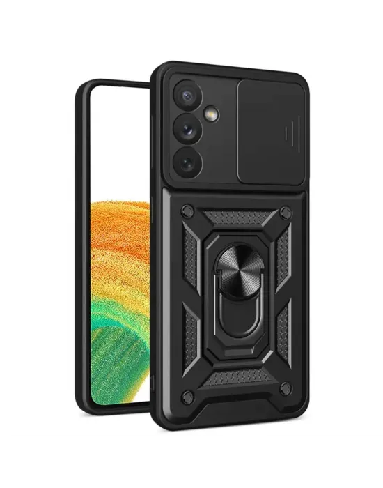 Samsung Galaxy S24 Fe Pars Lens Yüzüklü Silikon - Siyah